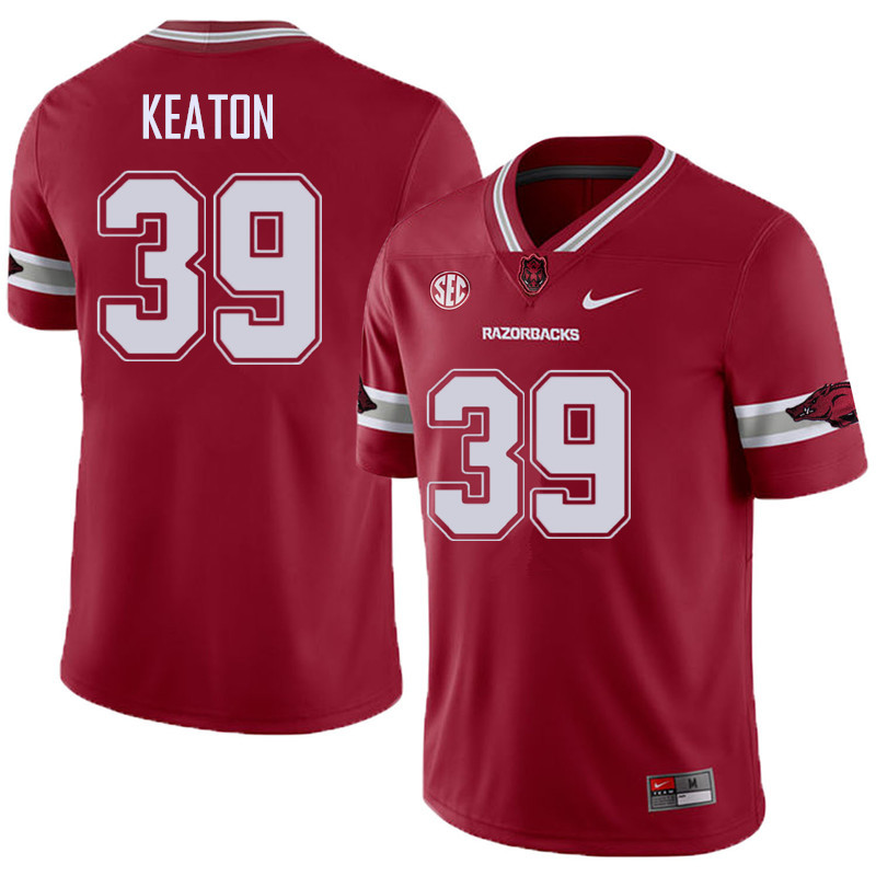 Men #39 Byron Keaton Arkansas Razorback College Football Alternate Jerseys Sale-Cardinal - Click Image to Close